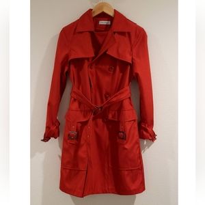 Beautiful MaxMara Paprika 34" long double-breasted trench coat size 0